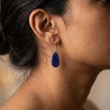 Midnight Teardrop Lapis Lazuli Silver Earrings