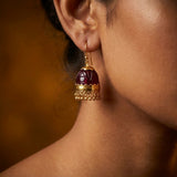 Handcrafted Deep Wine Glass  Pure Silver Jhumkis