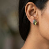 Mystic Labradorite Silver Stud Earrings