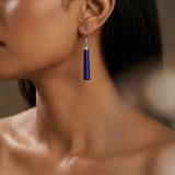 Midnight Column Lapis Lazuli Silver Drops