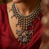 &nbsp;Antique Royal Mysore Maharaja Motif&nbsp; Statement Necklace