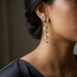 Radiant Lemon Topaz Tiered Silver Earrings
