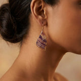 Ethereal Fluorite Wing Silver Earrings