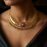 Exquisite 925 Sterling Silver Gold-Plated Traditional Choker
