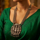 Antique Heritage Silver Ram Darbar Temple Statement Necklace