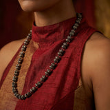 Heritage Antique Silver Floral Cluster Mala Necklace