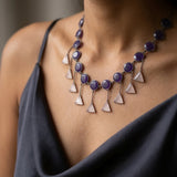 Ethereal Rose Quartz &amp; Amethyst Statement Necklace