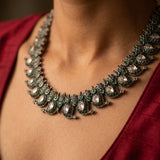 Antique Faux Emerald &amp; &nbsp;Faux Polki Mango Mala Necklace