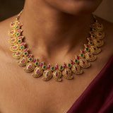 Traditional Mango Motif Temple Necklace
