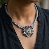 Silver Surya (Sun God) Statement Necklace