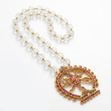 Divine 22K Gold Nataraja Pendant Necklace with Spadikam Melon Beads