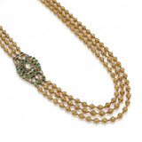 Exquisite 22k Gold Moggapu Necklace – Real Uncut Diamonds & Natural Emeralds