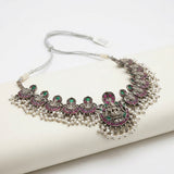 Antique-Finish Lakshmi Temple necklace