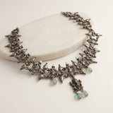 Antique Silver Ganesha Gandaberunda Temple Collar Necklace