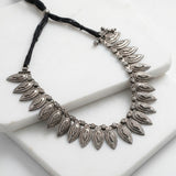 Traditional Silver Leaf-Choker Necklace