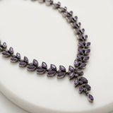 Antique Silver Iolite Marquise Garland Drop Necklace