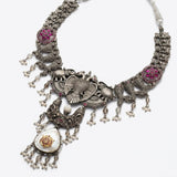 Heritage Oxidized Gandaberunda &amp; Elephant Statement Necklace