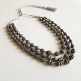 Antique Silver Three-Strand Heritage Mala Necklace