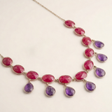 Red Onyx &amp; Amethyst Gold-Plated Statement Necklace