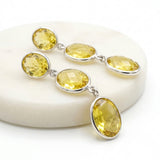 Radiant Lemon Topaz Tiered Silver Earrings