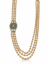 Exquisite 22k Gold Moggapu Necklace – Real Uncut Diamonds & Natural Emeralds