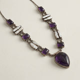 Amethyst and mother of Pearl Statement Necklace