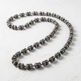 Heritage Antique Silver Floral Cluster Mala Necklace