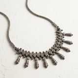 Antique Pure Silver Geometric Fringe Necklace