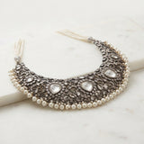 Regal Silver Statement Bib Choker
