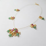 Elegant Floral Motif Thread Necklace