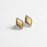 Mystic Labradorite Silver Stud Earrings