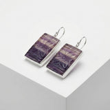 Geometric Floral Fluorite Silver Earrings